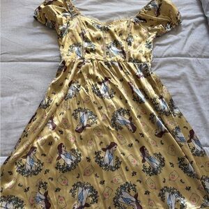 Disney Her Universe Yellow Belle Print small Dress
